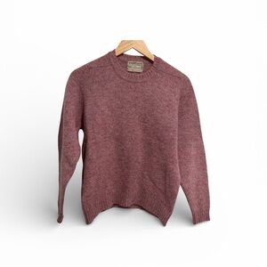 Parkhurst Vintage Dusty Rose 100% Wool Long Sleeve Crew Neck Sweater Canada Made